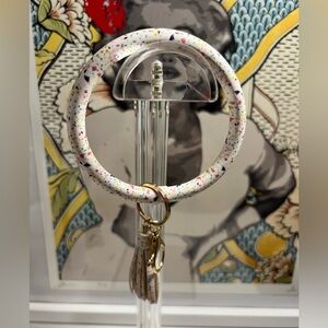 NEW Colorful Confetti Bracelet Keychain with Tassel